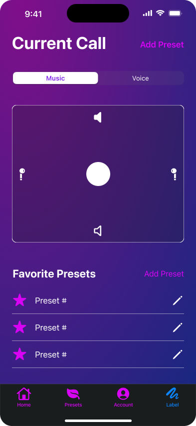 current call screen mockup