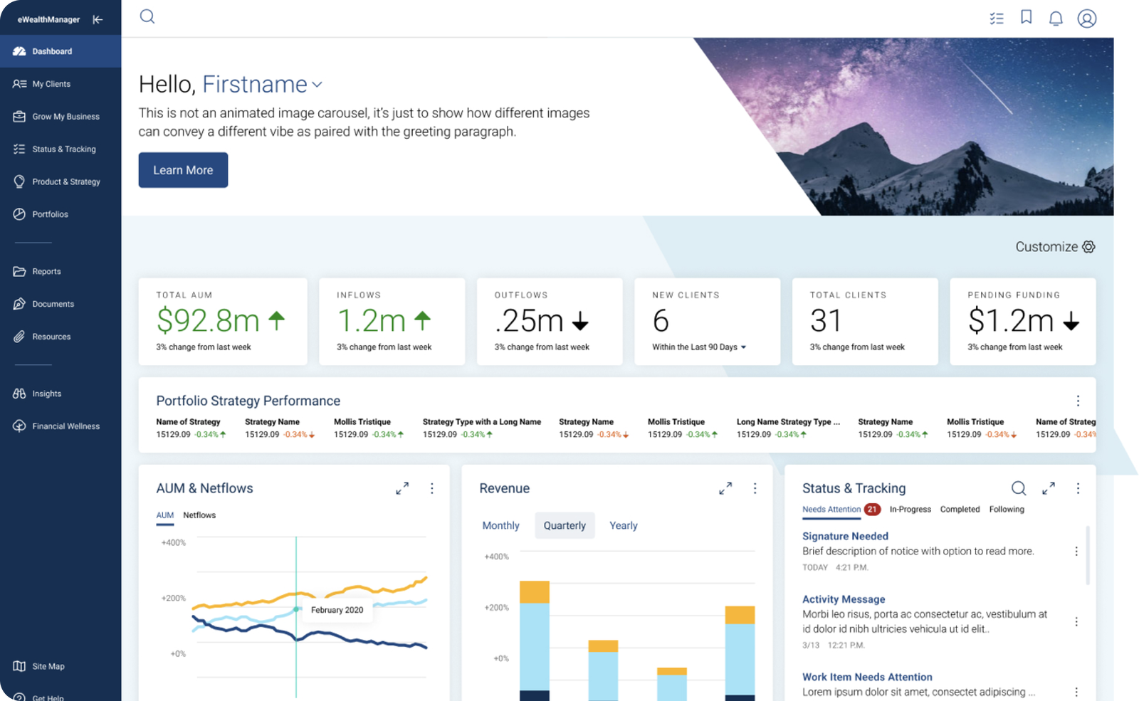 eWM 3 Dashboard 2 Mockup